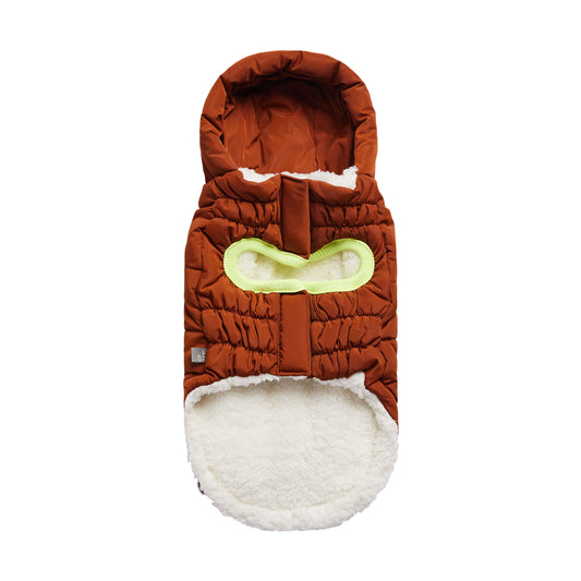 Parka de luxe pour chien « Super Puff » – Noisette