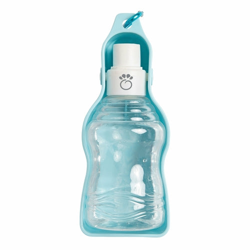 Bouteille d'eau de voyage pliable 2-en-1 pour animaux de compagnie