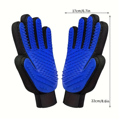2-Piece Gentle Deshedding & Massage Grooming Gloves