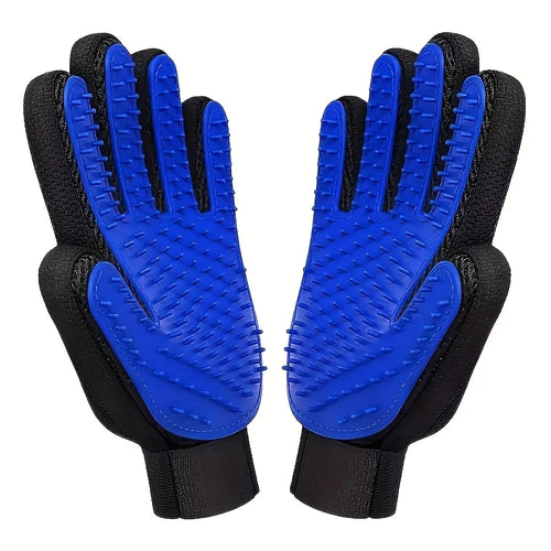 2-Piece Gentle Deshedding & Massage Grooming Gloves