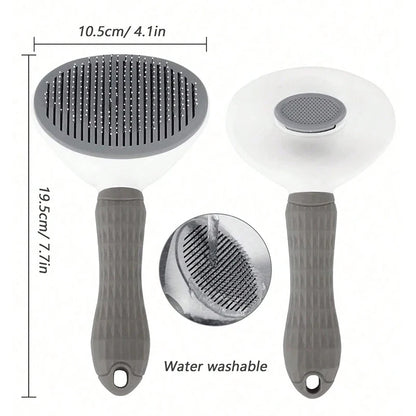 “FurSweep” Self-Cleaning Pet Slicker Brush