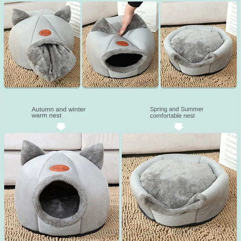 Lit cabane pour animaux 2-en-1 transformable "Lumi"