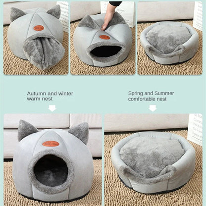 Lit cabane pour animaux 2-en-1 transformable "Lumi"