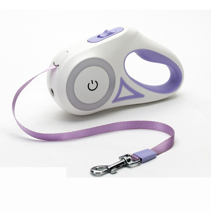 Laisse pour chien rétractable 2 en 1 LED et RVB « Spectrum »