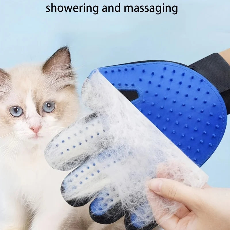 2-Piece Gentle Deshedding & Massage Grooming Gloves