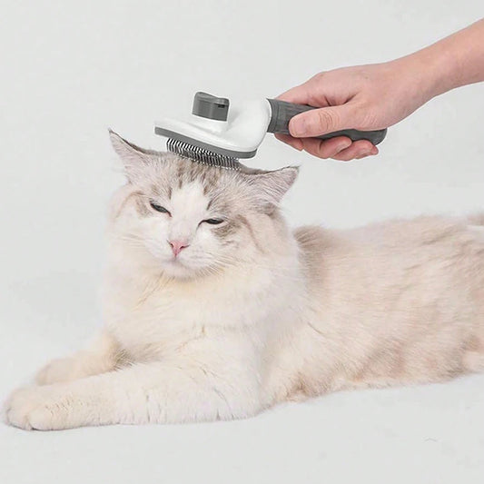 “FurSweep” Self-Cleaning Pet Slicker Brush