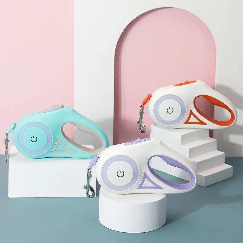 Laisse pour chien rétractable 2 en 1 LED et RVB « Spectrum »
