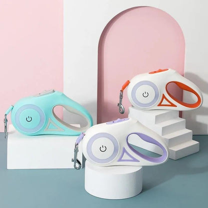 Laisse pour chien rétractable 2 en 1 LED et RVB « Spectrum »