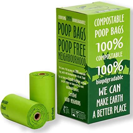 Sacs à déjections canines compostables d'origine végétale "EcoPaws"