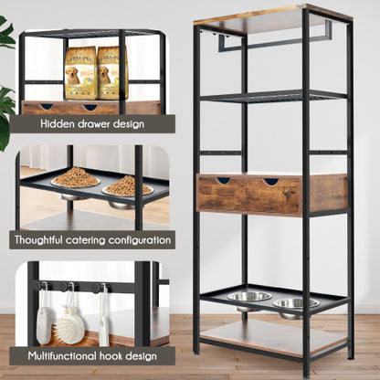 Mangeoire vintage "Timber" pour animaux domestiques